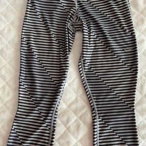 Nike Pants Striped Legging Pull On Dry-Fit Just Do It Stretch Sz M Women's